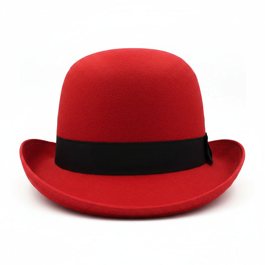 J K Red Lightweight Derby Bowler Hat