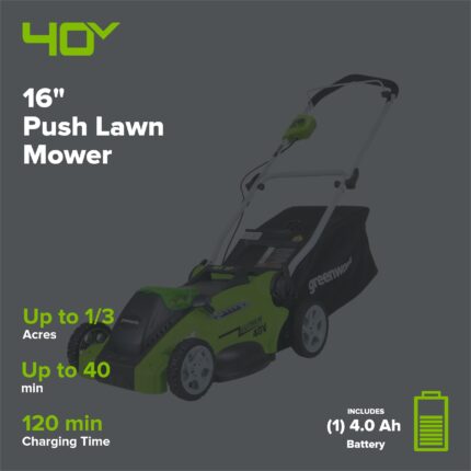 Greenworks LM1604 Cordless Mower Kit 40.6cm 40V